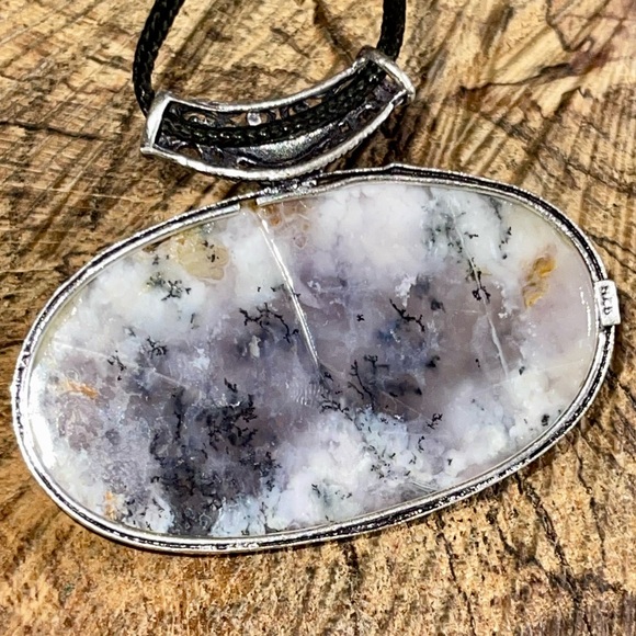 Large Sideways Dendritic Agate Pendant 1 1/2”x 2 1/2” - Picture 4 of 12